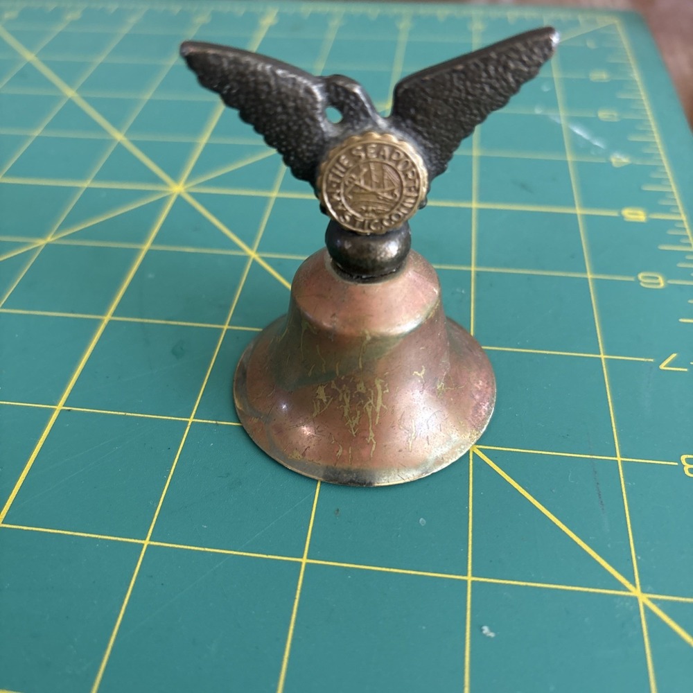 Vintage Atlantic Seaboard Corporation Promo Solid Brass Eagle Handled Bell